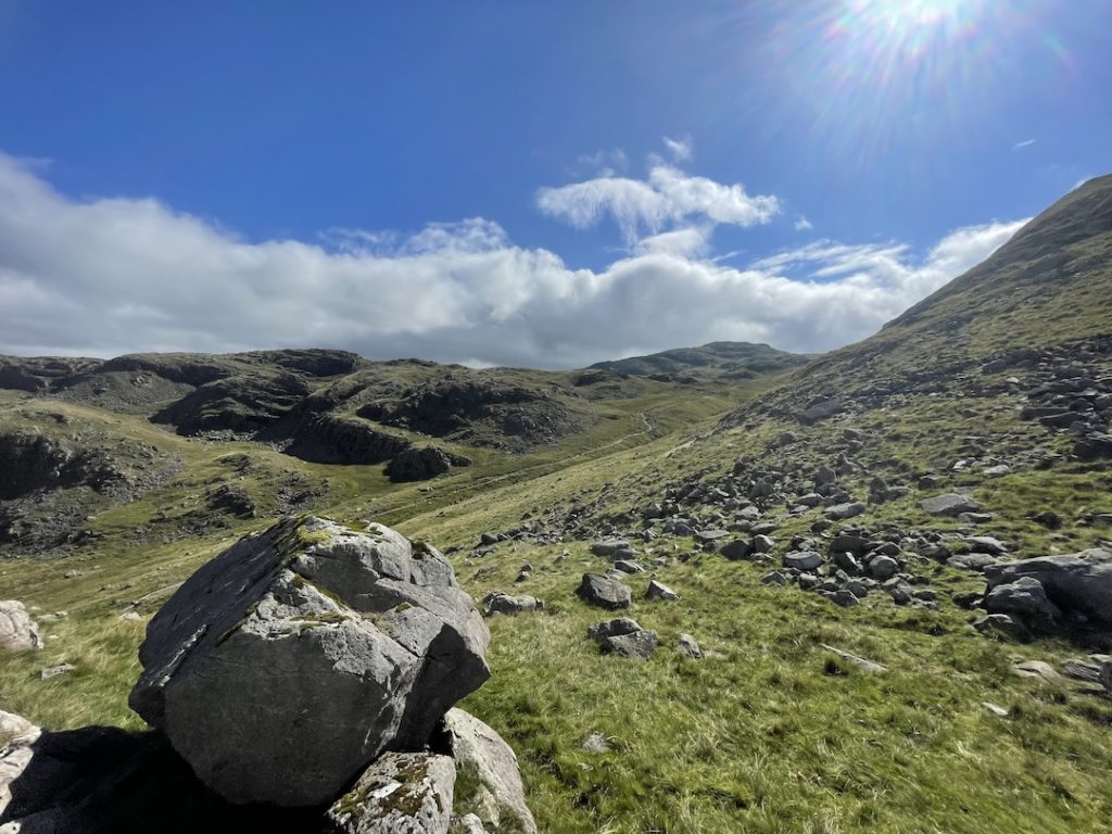 Hiking up Scafell Pike, via Great End